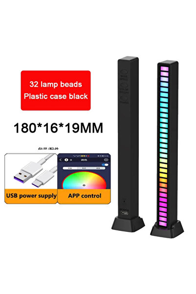 Choice 32LED Black USB APP RGB LED Strip Light Music Sound Control Pickup Rhy...