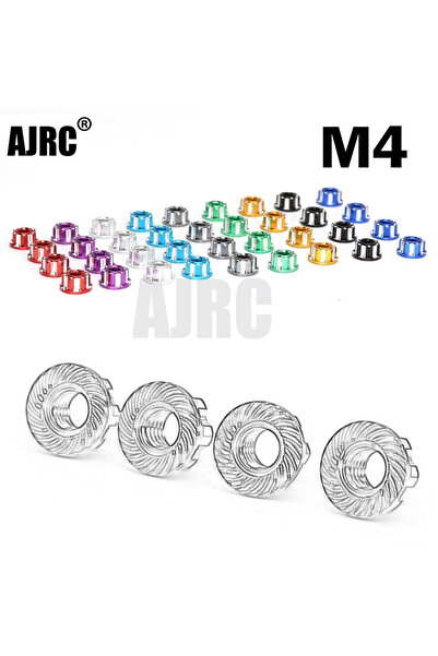 Choice6 Red 4pcs 4pcs Aluminum Alloy M4 Tire Nut For 1/10 Rc Wheel Nut Traxxa...