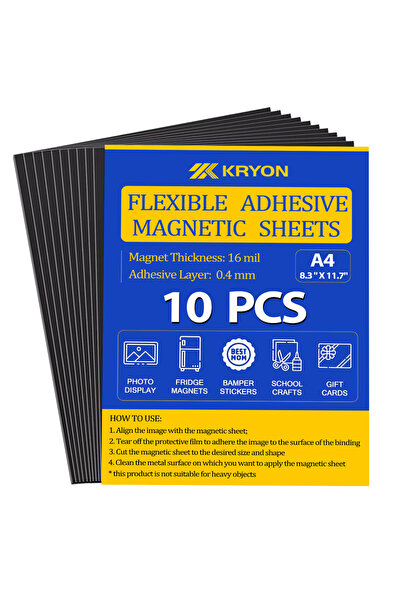 Choice Magnetic A4 Magnetic Sheets with Adhesive Backing, 10 Pack 8.3"x11.7" ...