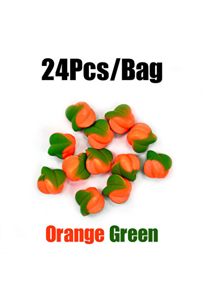 Choice عوامات صيد سمك الولاي باللونين البرتقالي والأخضر، 24 قطعة، مصنوعة من م...