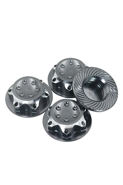Choice Dark Grey 4pcs Aluminium Wheel Hub Cover Antidust Cover 17mm Hex Nut F...
