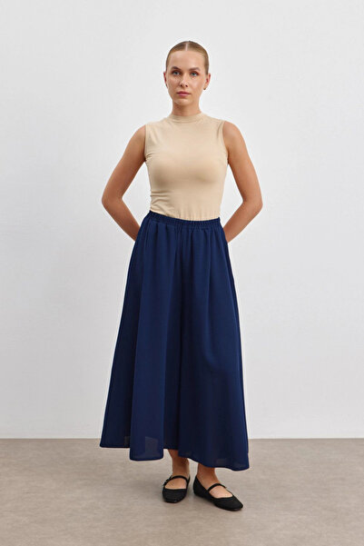 DEFNECE BUTİK Skirt Trousers - Navy Blue