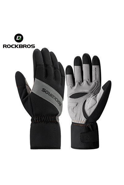ROCKBROS قفازات ركوب الدراجات الشتوية الدافئة M S342، قفازات كاملة الأصابع من...