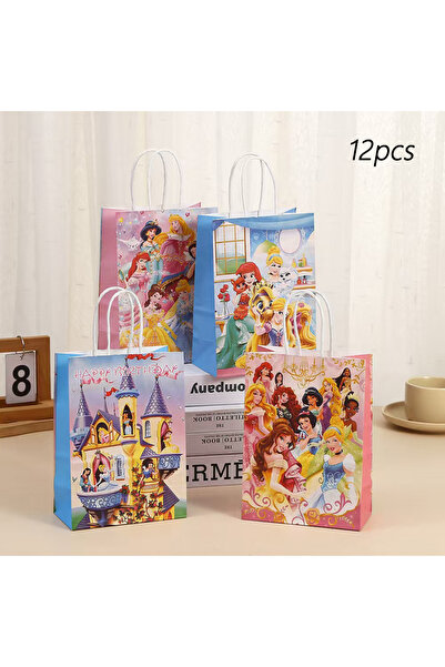 Miniso 21×15×8 سم، 12 قطعة، هدايا لحفلات أعياد ميلاد أميرات ديزني، أكياس حلوى...