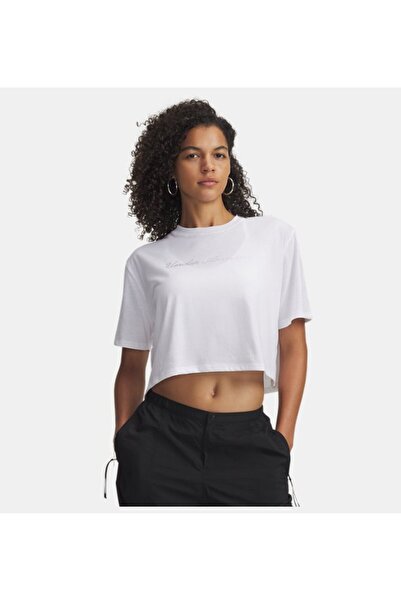Under Armour Kadın UA Wordmark Crop Kısa Kollu T-Shirt 6010588-100