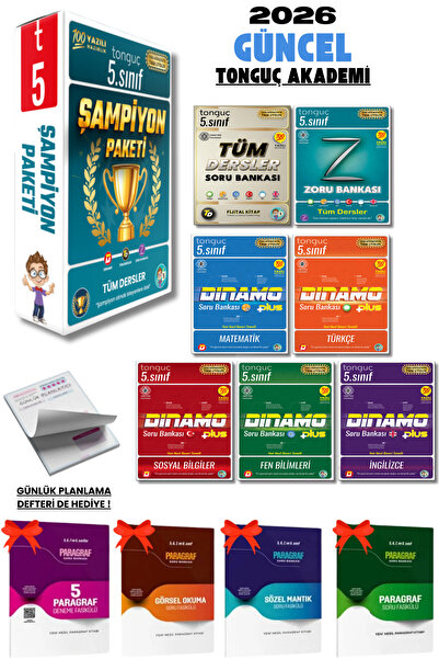 Tonguç Yayınları 5. Sınıf Tüm Dersler Şampiyon Paket Tonguç 7 Kitap + 4 Parag...