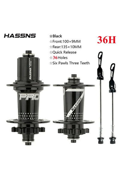 Choice 36H Black A Pair HASSNS PRO7 MTB Hub 24 32 36 Holes Bearing Mountain B...