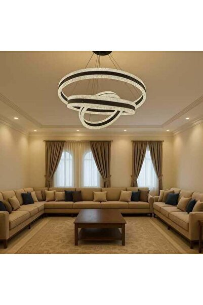GENERAL Modern Ceiling Crystal Chandelier Black – Luxurious Design for Living...
