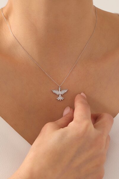 LOTUS JW 925 Ayar Gümüş ZümrüdüAnka Kuşu Kolye - 925 Ayar Gümüş Kolye