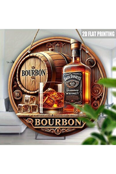 Choice4 20X20cm MULTI 2D flat Bourbon whiskey wall art sign - Retro wooden ci...