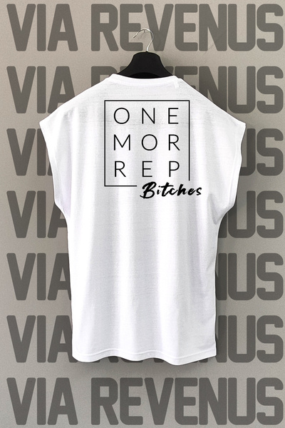 Vordevia One More Rep Back Printed Zero Sleeve 100% Cotton Sports Tshirt