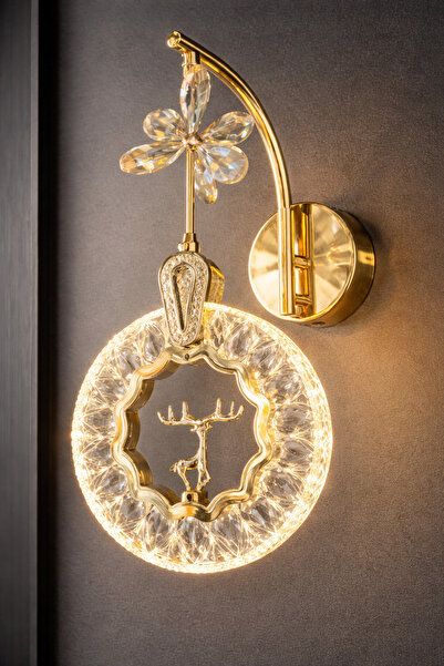 Store Şarjlı LED Aplik Type-C 3 Modlu Kablosuz Duvar Lambası Kristal Dekorati...