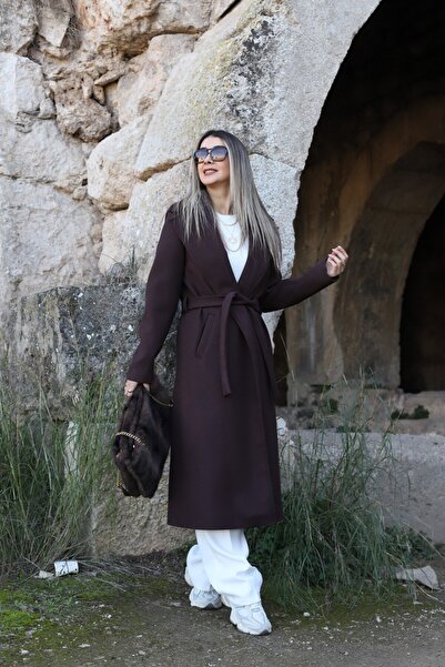 bytugcekaya Bitter Brown Lined Cashmere Coat