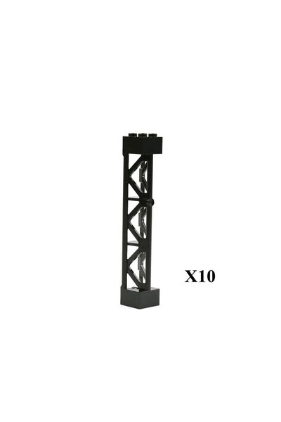 Choice1 ١٠ قطع من طوب البناء الأسود M، رقم 58827، دعامة إطار حديدي لعمود التل...