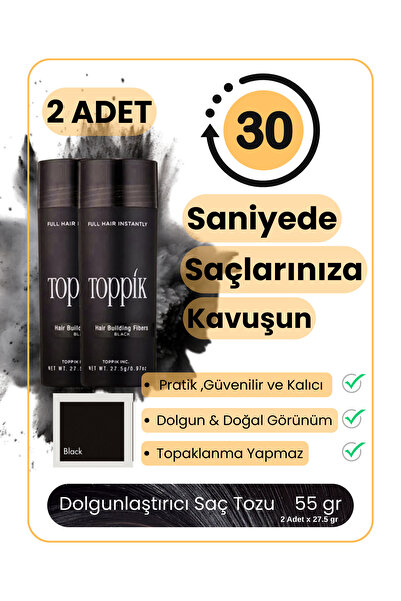 Topik Ms 2'li AVANTAJ PAKETİ - Saç Fiberi Dolgunlaştırıcı Toz & Seyrek Saç Ka...
