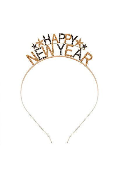 Choice1 1 2025 Happy New Year Merry Christmas Headband With Diamond Lettering...