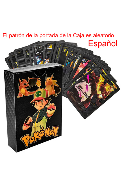 BANDAI Spanish 55PCS Black New 55PCS Pokemon Cards Gold Black Vmax GX Chariza...