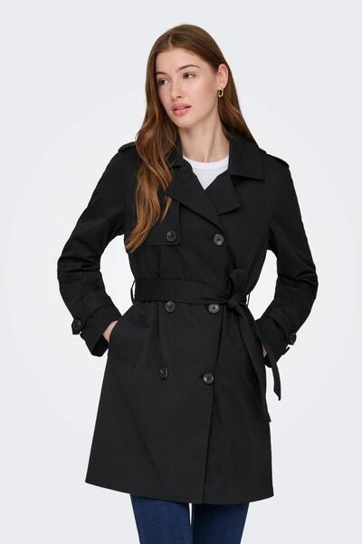 ONLY Onldisa Life Women's Trench Coat Buttoned Long Coat