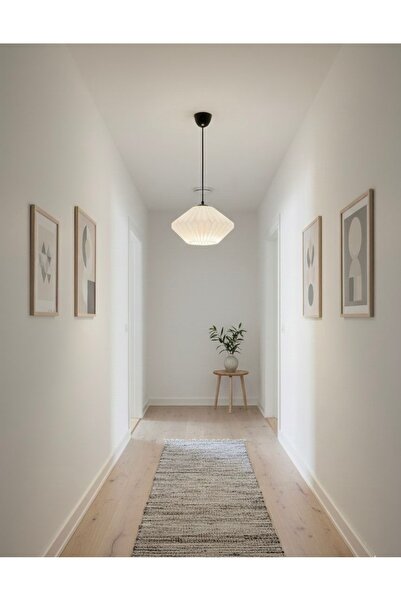 EDESİNG ORİGAMİ desenli Sarkıt Avize 40cm ( Ampülsüz ) siyah askı Kablo