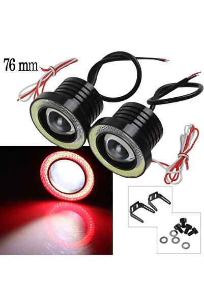Universal SİS GÜNDÜZ FARI MERCEK ANGEL LED 76MM KIRMIZ ( 277000 )