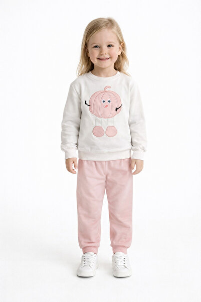 mb kids Pumpkin Embroidered Girls and Boys Tracksuit Set