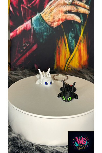 WLS studio Baby Toothless Dragon Anahtarlık | Dişsiz Anahtarlık | 1 Adet - 5cm