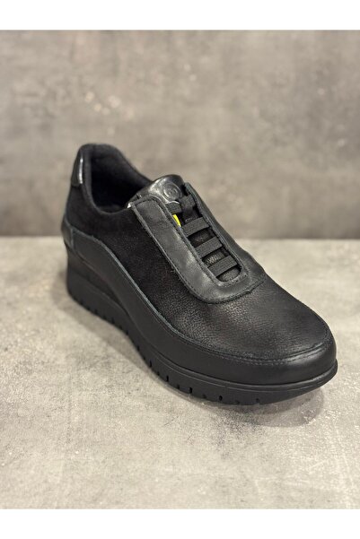 Mammamia Handmade Genuine Leather Elastic Lace-Up Comfort Sole Casual Shoes