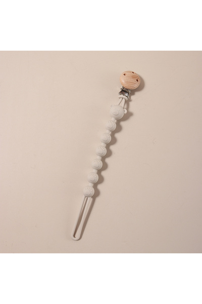 Choice1 سلسلة لهاية أطفال من السيليكون البيج بتصميم كرتوني - حامل عضاضة أطفال...