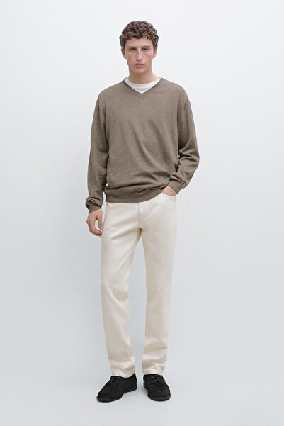 Massimo Dutti Pamuklu V yaka triko kazak