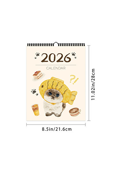 Choice 1pc 1pc 2026 Wall Calendar, costumed kittens, Watercolor Style,12 Beau...