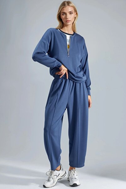 Hiccup Двукомпонентен костюм от модална тъкан с цип на яката Bersan Collection