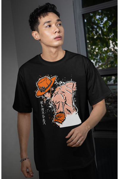 CNGZSHOP تي شيرت أسود مطبوع عليه شخصية بورتغاس دي. إيس من الأنمي للجنسين، تصم...