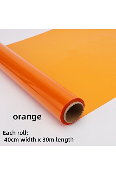 Choice orange 40cmx30m 1 Pc Colored Transparent Cellophane Rolls For Gift Wra...