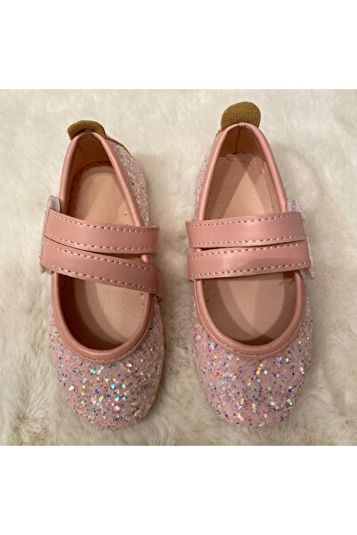 ZÜRİ KİDS Parlak Kalpli Pembe Babet