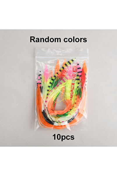 Choice 10pcs TEASER 5/10pcs Multi-color luminous silicone fish bait skirt,DIY...