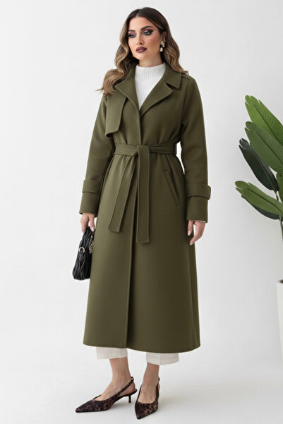 hiramir kadın yeni sezon cep kapaklı kaşe kaban mont