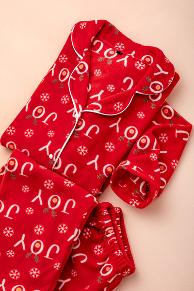 lacelove Χειμερινό χριστουγεννιάτικο σετ πιτζάμες με σχέδια για γυναίκες - Πι...