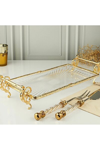 hediye Esterhomedecor Glass Serving Plate 32*15cm