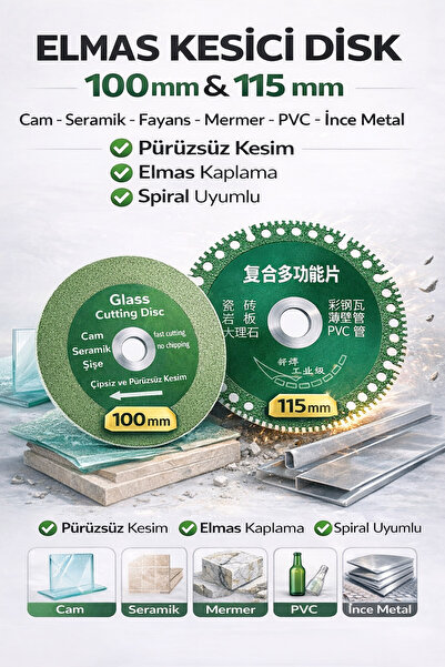 SENBANG Elmas Kesici Disk | Cam – Seramik – Fayans–Mermer–PVC–İnce Metal | 10...