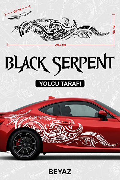 Stikacar BLACK SERPENT Yan Gövde Sticker Kaplama
