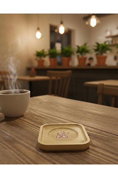 Ahşap Lazer Baskı Bardak Altlığı
