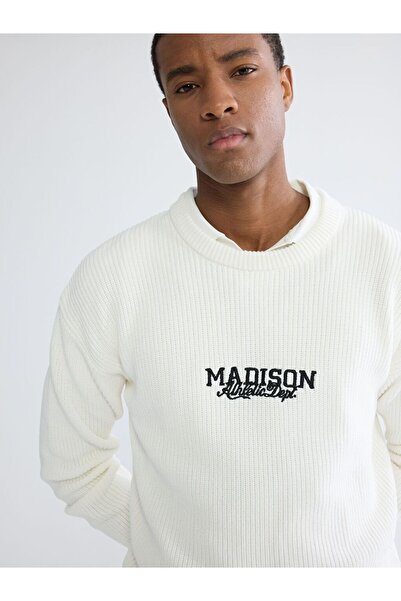 LC Waikiki Xside Crew Neck Embroidered Men's Knitwear Sweater