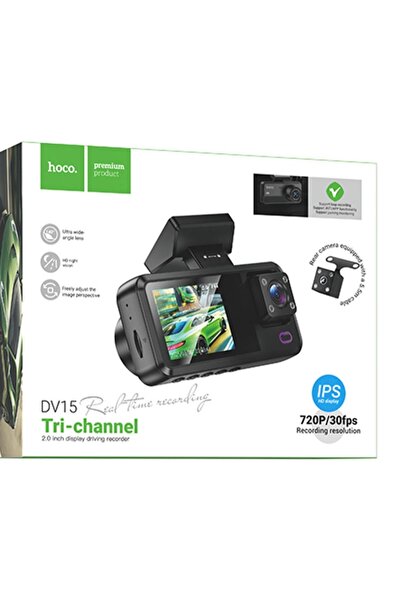 hoco. Car Video Camera, HD 720MPX, 3 channels, with 2" Display (Front + Rear ...