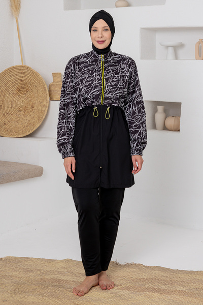 Adasea Jade Battal Long Sleeve Hijab Swimsuit 1802