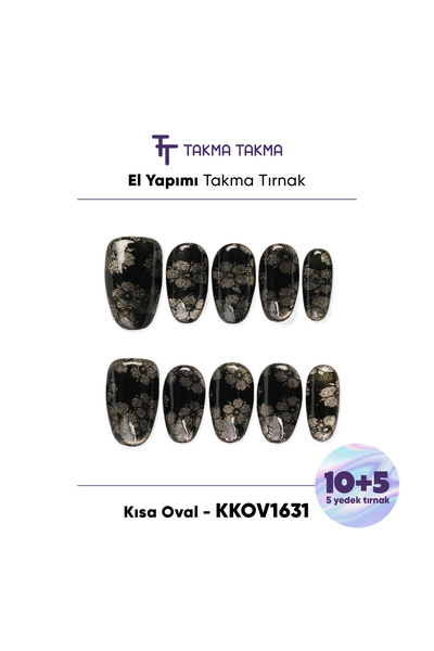 Takma Takma S Beden KKOV1631 Siyah Kısa Oval 15'li Tekrar Kullanılabilir El Y...