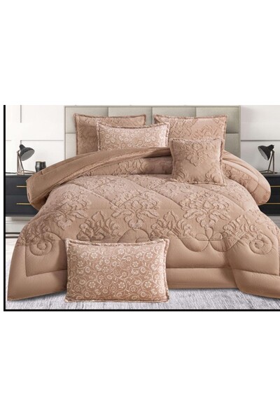 alzawia 6-piece double bed sheet set, winter, medium filling, soft velvet wit...