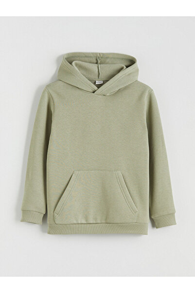 LC Waikiki Lcw Kids Green Hooded Boys Thick Sweatshirt W5O217Z4