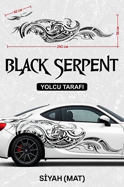 Stikacar BLACK SERPENT Yan Gövde Sticker Kaplama