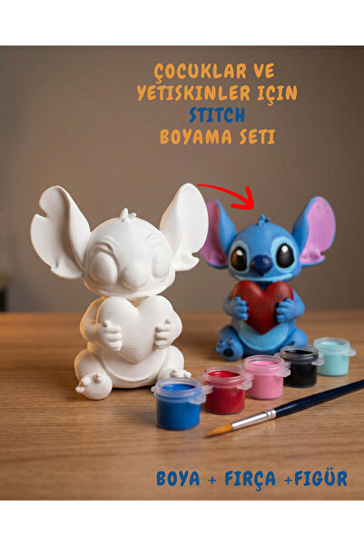 IvırZıvırLab Stitch Boyama Seti – Fırça ve Boyalar Dahil, Çocuk ve Yetişkinle...