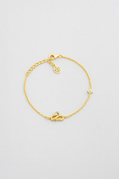 So CHIC... Medusa Efsanesi 18 Ayar Sarı Altın Kaplama 19 Cm Gümüş Bileklik